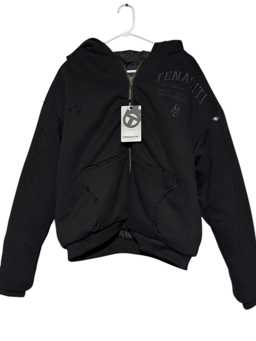 Tenaciti NWT Black‎ Hooded Puffer Coat Men Size M Think Warm Winter Streetwear